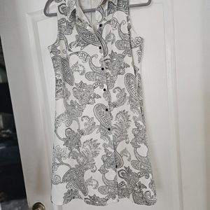 Dress MSK size Large B l ack and White paisley